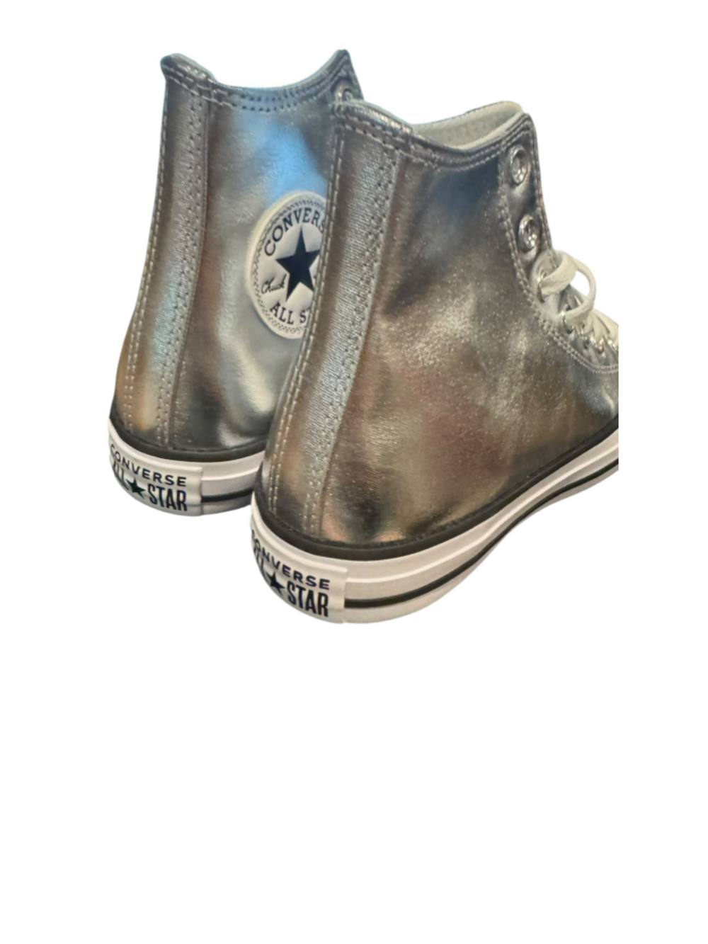 Women's Converse silver High Top Sneakers Size 9 - Picture 6 of 8